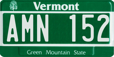 VT license plate AMN152