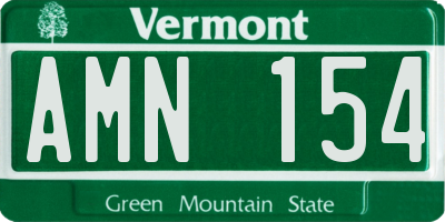 VT license plate AMN154