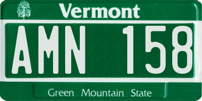 VT license plate AMN158