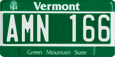 VT license plate AMN166