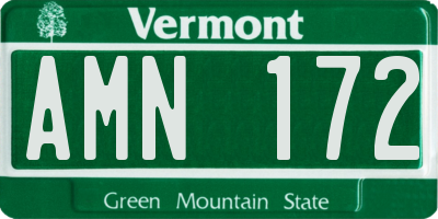 VT license plate AMN172
