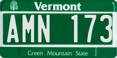 VT license plate AMN173