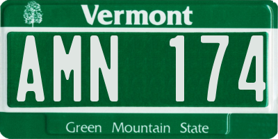 VT license plate AMN174