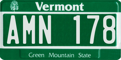 VT license plate AMN178