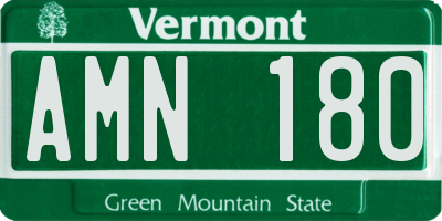 VT license plate AMN180