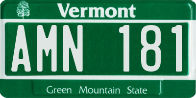 VT license plate AMN181