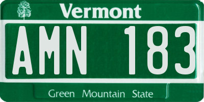 VT license plate AMN183