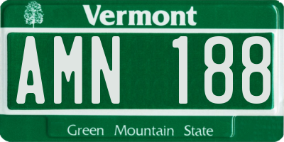 VT license plate AMN188