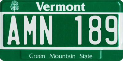 VT license plate AMN189