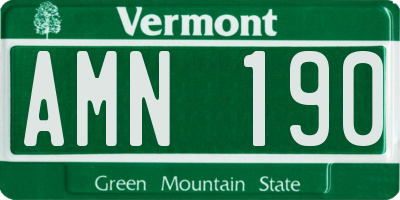 VT license plate AMN190