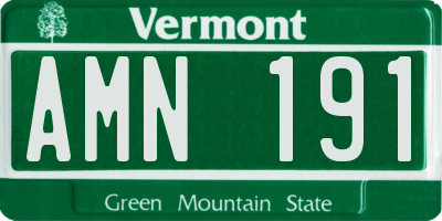 VT license plate AMN191
