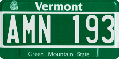 VT license plate AMN193