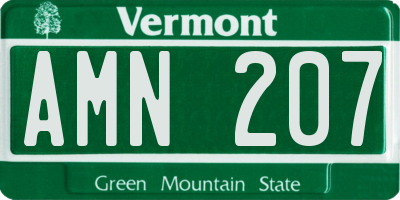 VT license plate AMN207