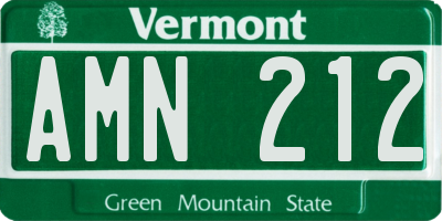 VT license plate AMN212