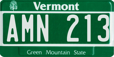 VT license plate AMN213