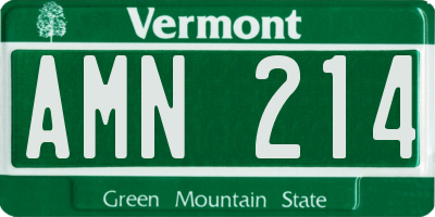VT license plate AMN214