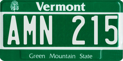 VT license plate AMN215