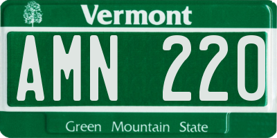 VT license plate AMN220