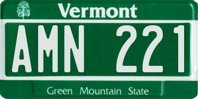VT license plate AMN221
