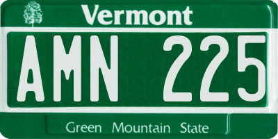 VT license plate AMN225