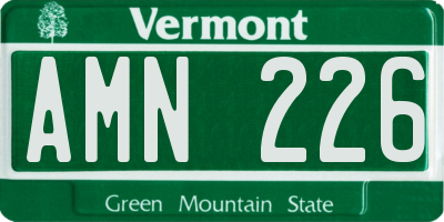 VT license plate AMN226