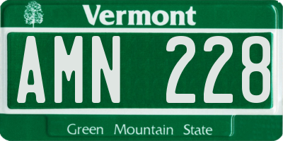 VT license plate AMN228
