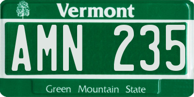 VT license plate AMN235