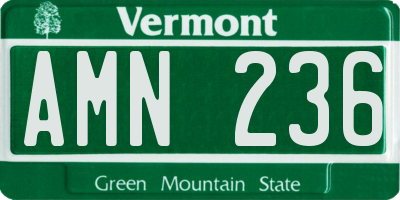 VT license plate AMN236