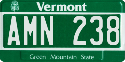 VT license plate AMN238