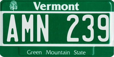 VT license plate AMN239