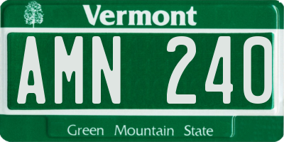 VT license plate AMN240