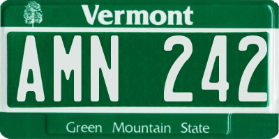 VT license plate AMN242