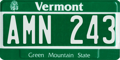 VT license plate AMN243