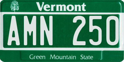 VT license plate AMN250