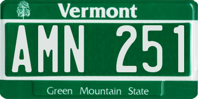 VT license plate AMN251