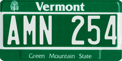 VT license plate AMN254