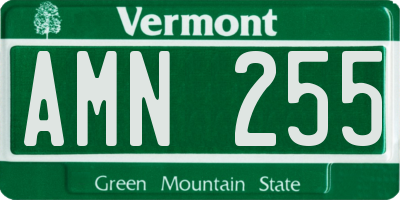 VT license plate AMN255