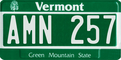 VT license plate AMN257