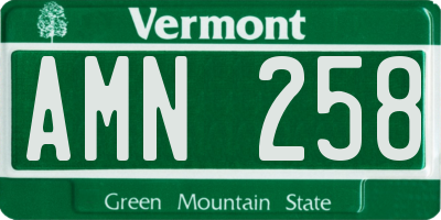 VT license plate AMN258