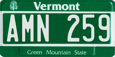 VT license plate AMN259