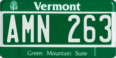 VT license plate AMN263
