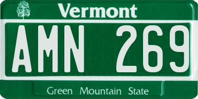 VT license plate AMN269