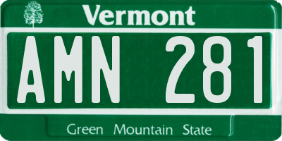 VT license plate AMN281