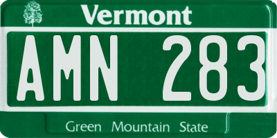 VT license plate AMN283