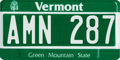 VT license plate AMN287
