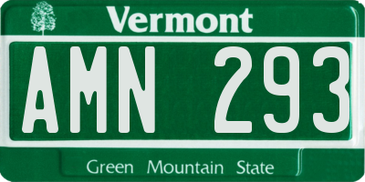 VT license plate AMN293