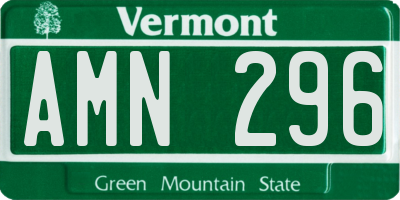 VT license plate AMN296