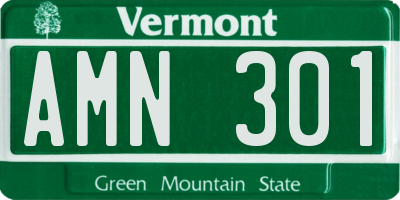 VT license plate AMN301