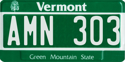 VT license plate AMN303