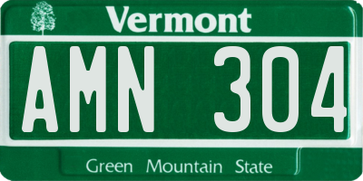 VT license plate AMN304